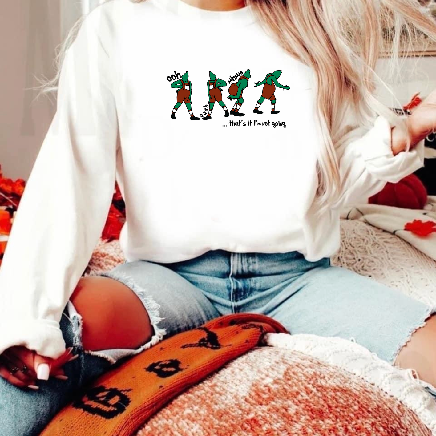 Embroidered Grinch Sweatshirt